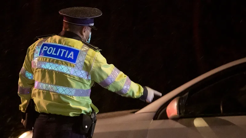 Un polițist oprește o mașină Foto: INQUAM PHOTOS/Bogdan-Ioan Buda (rol ilustrativ)