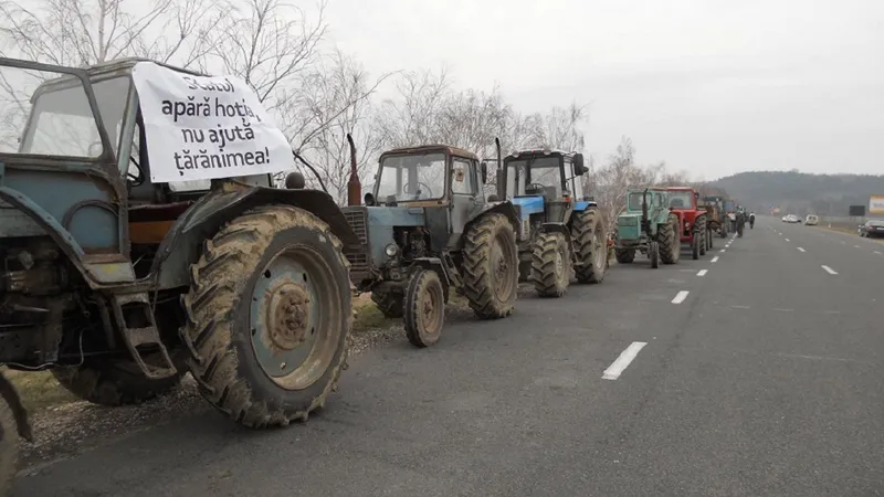 Fermierii protestează în România Foto: Facebook/Federaţia Agricultorilor din Moldova, FARM