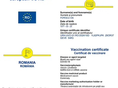 În momentul de față, certificatul verde e valabil până în 30 iunie 2022.