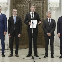 Reprezentanții USR, după consultările de la Cotroceni. Foto: Inquam Photos/Octav Ganea