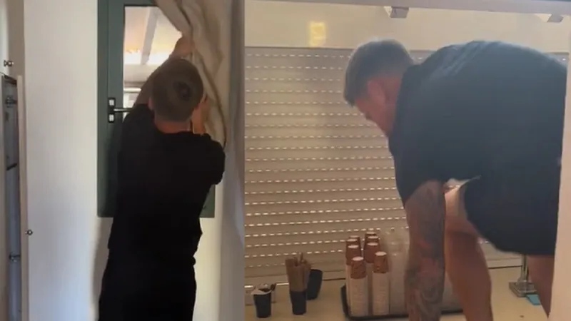 Un bărbat a găsit o fereastră secretă  în camera de hotel Foto: captură TikTok)