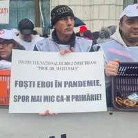 Medicii protestează față de salariile mici Foto: Facebook/ Sindicatul Sanitas