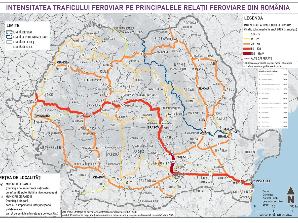Harta feroviară Foto: Facebook/MVI