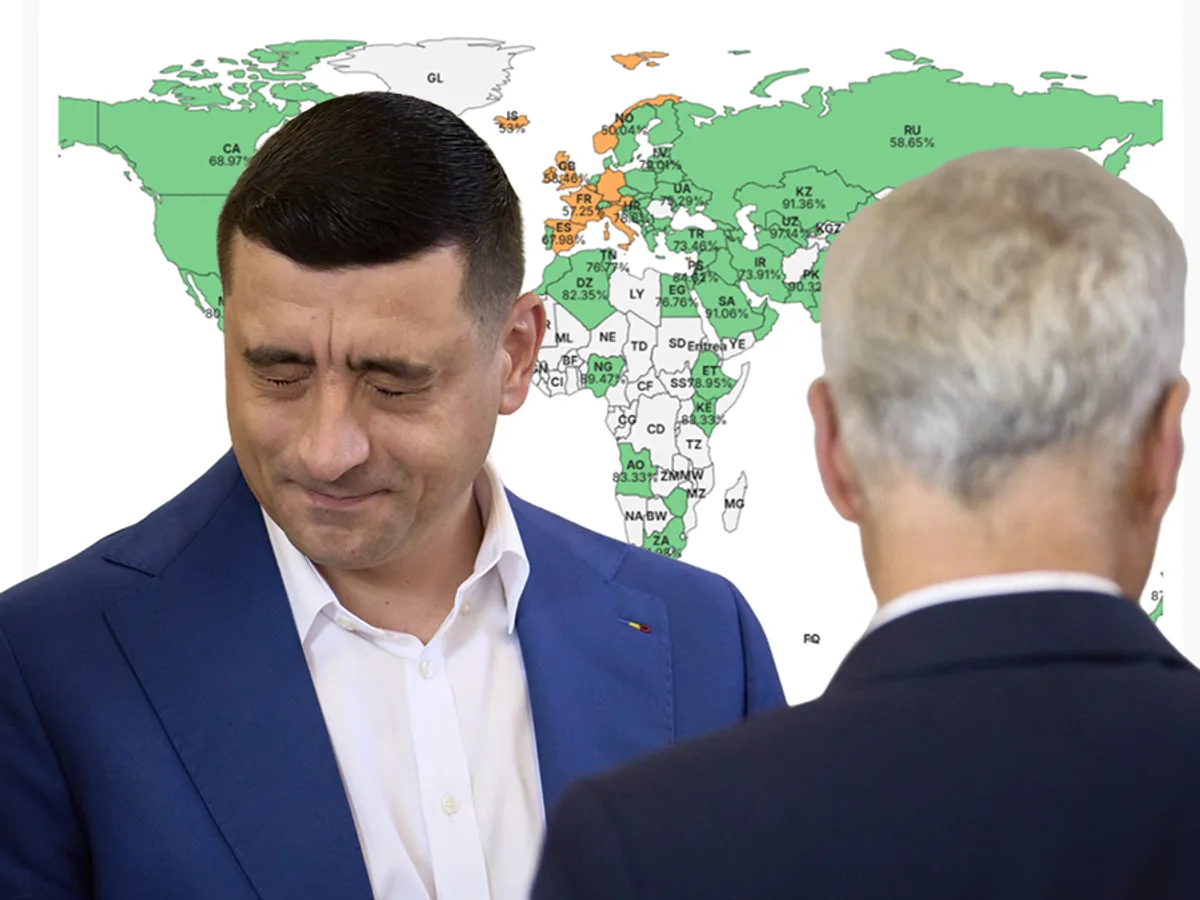George Simion, bătut la vot de Nicușor Dan și în țări precum Rusia, Belarus, Iran sau China - Foto: Colaj Newsweek - Profimedia images