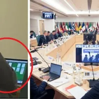 Șeful Inspectoratului General pentru Imigrări, chestorul Florin Mihăilă, a fost surprins jucând Solitaire pe laptop. / Foto: Sindicatul Europol, Facebook