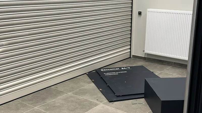 O bancă din București, vandalizată de un cetățean grec. S-a enervat și a început să spargă lucruri - Foto: amator