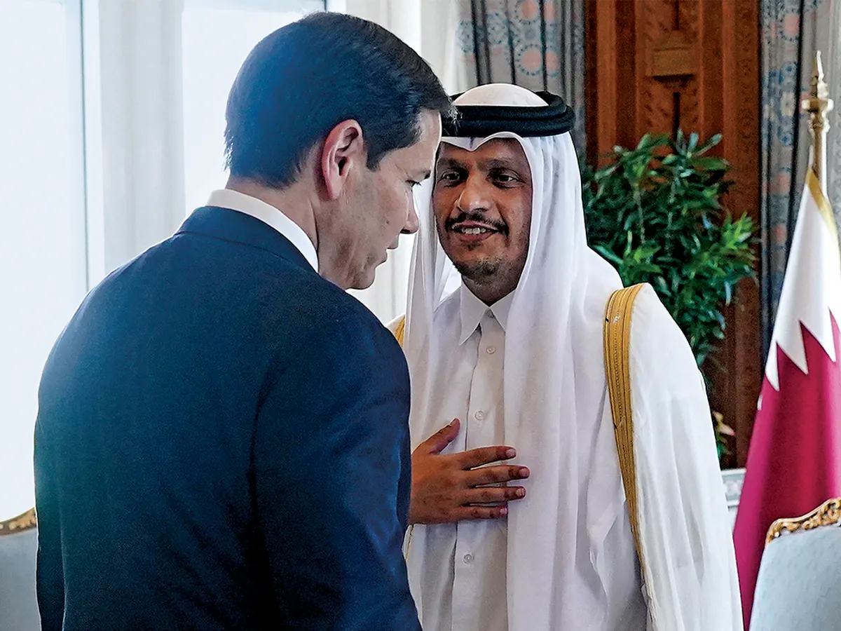 ANGAJAMENT Secretarul de stat american Marco Rubio, pe 16 septembrie, la Doha, unde a promis prim-ministrului și ministrului de Externe Sheikh Mohammed bin Abdulrahman bin Jassim Al Thani sprijin pentru securitatea Qatarului