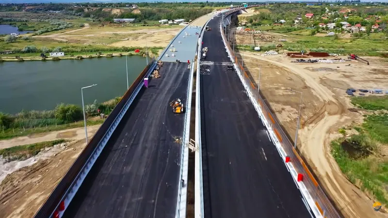 Ce mai mare structură de pe Autostrada Buzău-Focșani, un pod de 1,36 km, gata cu 9 luni întârziere - Foto: Facebook / Asociația Pro Infrastructură