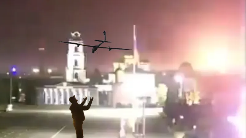 Atac cu drone ucrainene asupra unei uzine cruciale ce crea de arme și muniții pentru armata rusă - Foto: Twitter/ officejjsmart - Captură foto