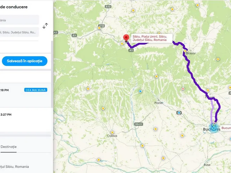 România blocată! București – Sibiu: 7-8 ore, Cluj – Constanța: 15-16 ore, Arad – Giurgiu 14-15 ore - Foto: captură ecran Waze