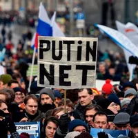 Protest împotriva cenzurii online în Rusia/FOTO: Getty