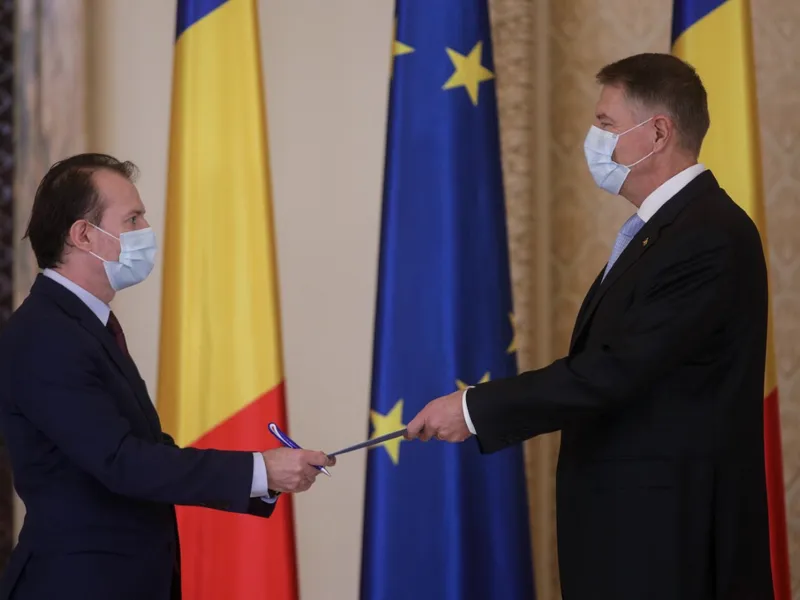 Noul premier, Florin Cîțu, și președintele Klaus Iohannis la Cotroceni/FOTO: Inquam Photos/Octav Ganea