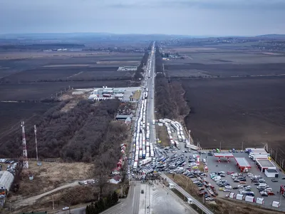 Coadă de circa 20 de kilometri de camioane din Ucraina, în Vama Siret, deși se lucrează la maximum. / Foto: Inquam Photos / Andrei Dascalescu