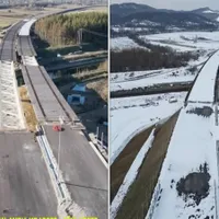 Evoluția lucrărilor pe lotul 5 al Autostrăzii Pitești-Sibiu în ultimele 3 luni. Gata la vară? - Foto: Facebook / Drum Expres Focsani-Braila-Constanta
