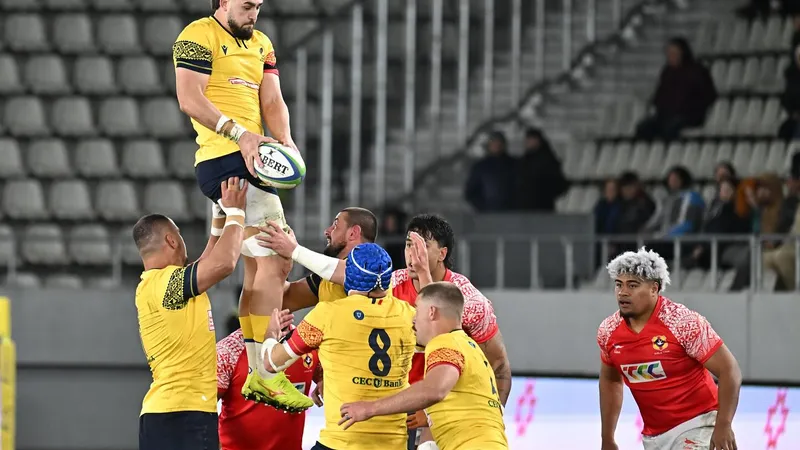 România a îngenunchiat Tonga la rugby, scor 23-15. „Stejarii” au jucat și în 13 oameni - Foto: Facebook/Rugby Romania/Răzvan Păsărică