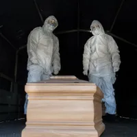 Sicriu COVID/FOTO: digi24.ro