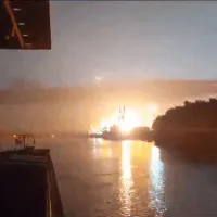 Rusia a bombardat portul Reni - Foto: captură video Digi24