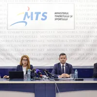 Ioana Bran, ministrul Tineretului și Sportului, la bilanțul de șase luni, când a gafat în legătură cu diurna sportivilor. FOTO: Inquam Photos - Octav Ganea