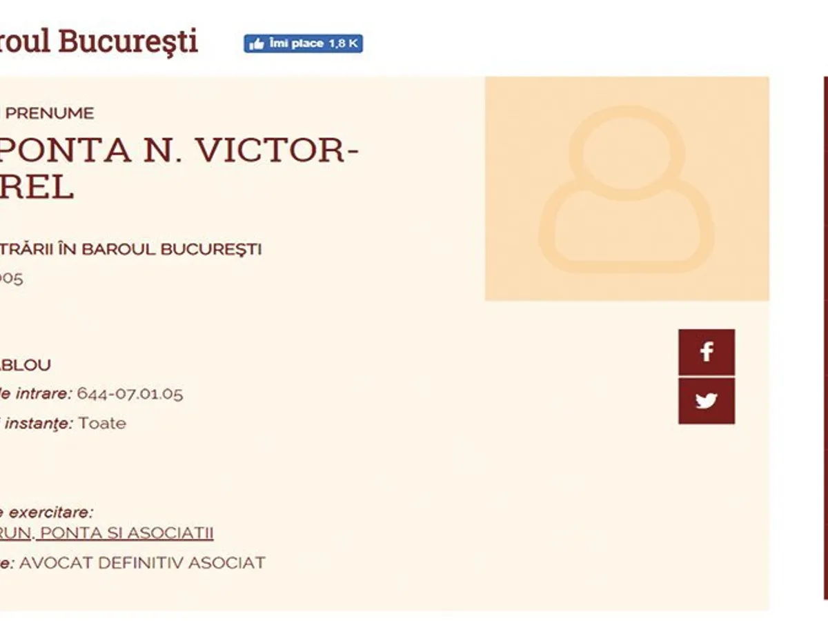 Dovada că Domnul Doctor Victor Viorel Ponta este avocat