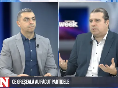 Mihai Duță în dialog cu consultantul politic Cristian Andrei Foto: NWR