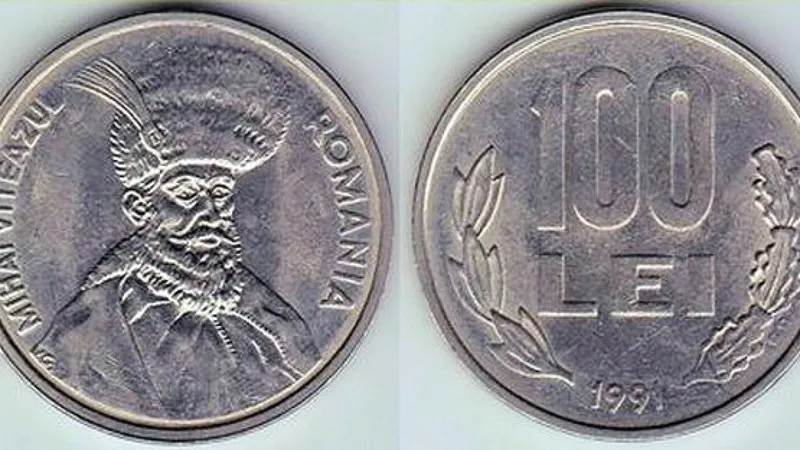 Moneda de 100 de lei este o raritate și se vinde scump pe internet. Câți bani poți primi pe ea Foto: Antena3 captură