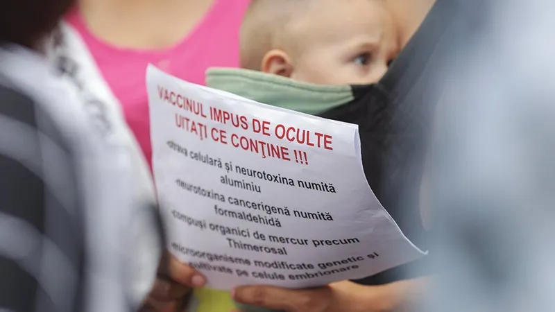 Teoria conspirației a mobilizat câteva sute de oameni, care au protestat în fața Parlamentului, în 2017, când s-a discutat prima oară despre Legea vaccinării - Foto: INQUAM PHOTOS/ Octav Ganea