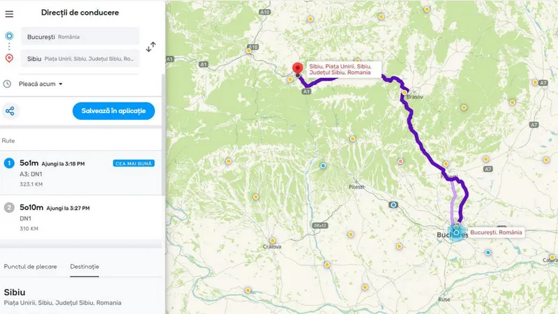 România blocată! București – Sibiu: 7-8 ore, Cluj – Constanța: 15-16 ore, Arad – Giurgiu 14-15 ore - Foto: captură ecran Waze