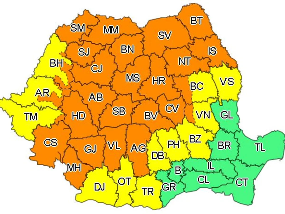 Alertele sunt valabile până joi. FOTO: ANMH