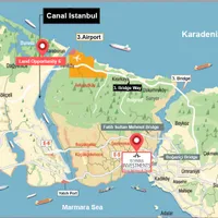 "Canal Istanbul", o alternativă la strâmtoarea Bosfor visată de Recep Erdogan. / Foto: balkaneu.com