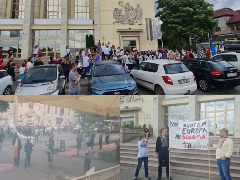 Marşul LGBTQ de la Iaşi: petarde, ouă aruncate şi amenzi/FOTO: ziaruldeiasi.ro