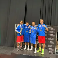 Alexandru Buleu (cat. 67 kg), Saly Palapuic (54 kg), Florin Ioniţă (60 kg) şi Tiu Doruleţ (71 kg) / Foto: Federatia Romana de Box