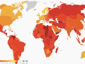 Harta corupției mondiale- Foto: Transparency International