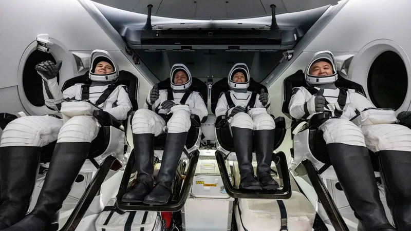 De la stînga la dreapta, cosmonautul Anna Kikina de la Roscosmos, astronauții Josh Cassada și Nicole Mann de la NASA și astronautul Koichi Wakata de la Agenția Japoneză de Explorare Aerospațială (JAXA) - Foto: Profimedia Images
