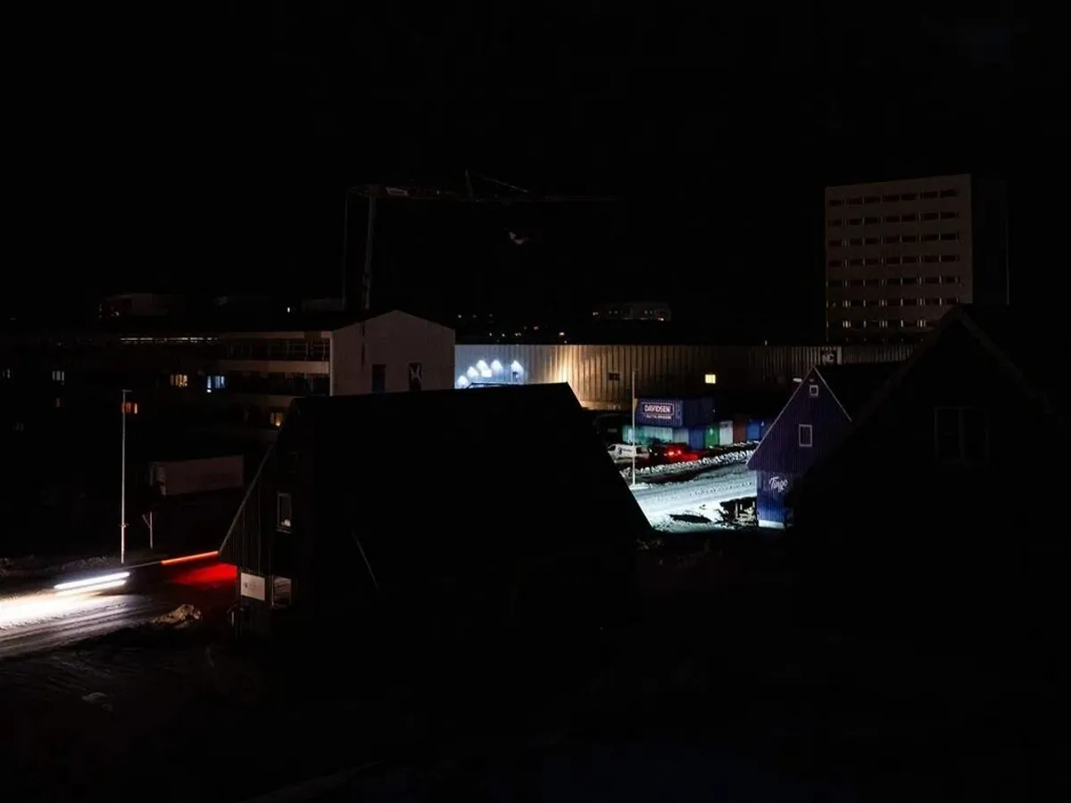 Nuuk, capitala Groenlandei, a rămas în beznă totală - Foto: straitstimes.com