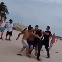 Scandal pe plajă la Costinești Foto: captură video Facebook/Sindicatul Europol