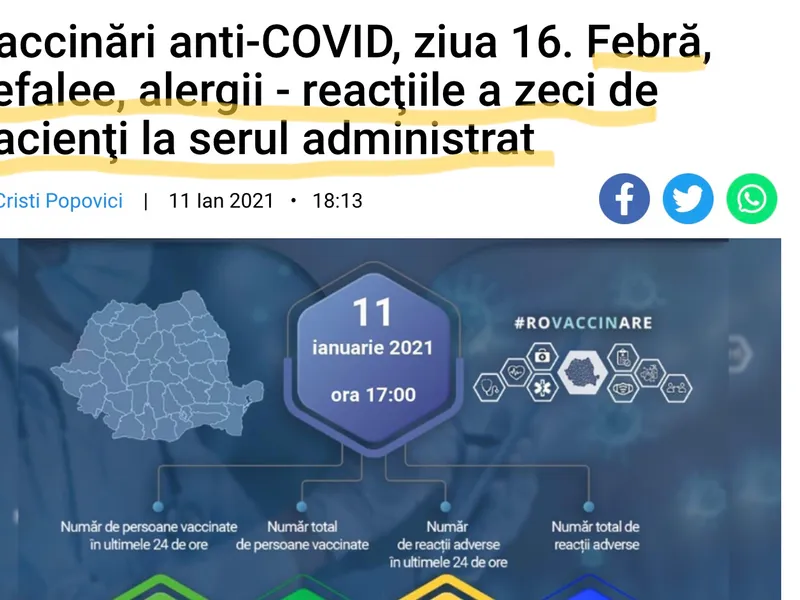 Titlul știrii de pe site-ul Antenei 3