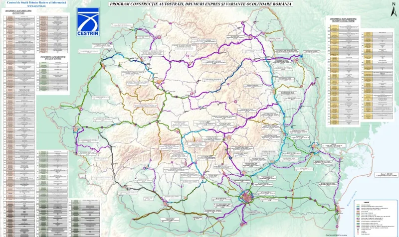 Harta autostrăzilor din Rom&acirc;nia - Foto: Facebook / Irinel Scrioșteanu