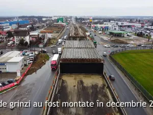 Stadiul lucrărilor de la pasajul Mogoșoaia/FOTO: YouTube (captură)