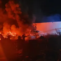 Incendiu uriaș la doi pași de București. 2.000 de metri pătrați afectați de flăcări - FOTO: Facebook/ISU Bucuresti-Ilfov