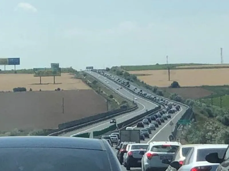 Trafic de coșmar pe Autostrada Soarelui după ce turiștii au plecat de pe Litoral Foto: Facebook