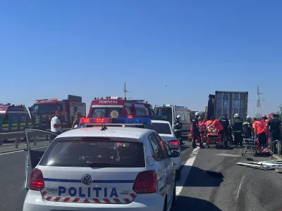 Accident extrem de grav pe autostrada A4. A fost activat Planul Roșu. 11 victime - FOTO: ISU Constanța