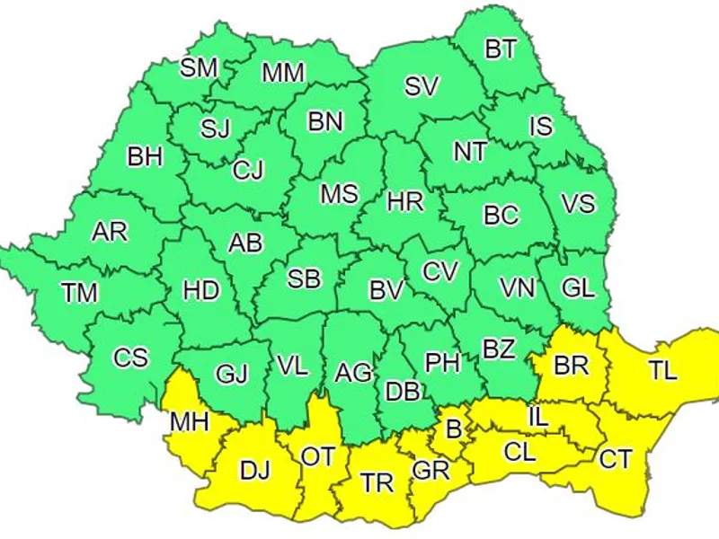 Un nou avertisment al meteorologilor pentru București și județele din sud. FOTO: ANMH