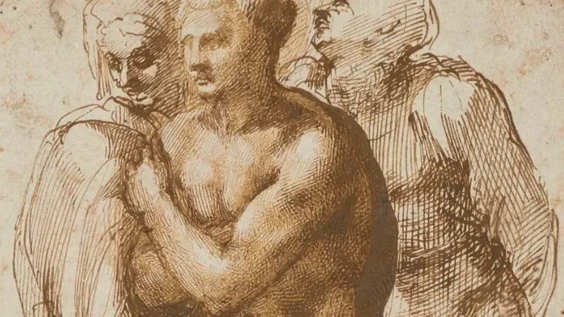 Un desen de Michelangelo, probabil primul său studiu de nud, vândut la licitație cu o sumă record. / Foto: news.ro