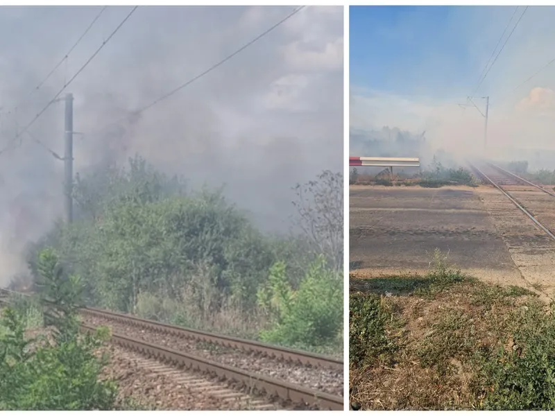 2 incendii de vegetație au blocat circulația feroviară. 11 trenuri afectate. Se circulă greu pe A2 - Foto: CFR S.A.(imagine cu rol ilustrativ)