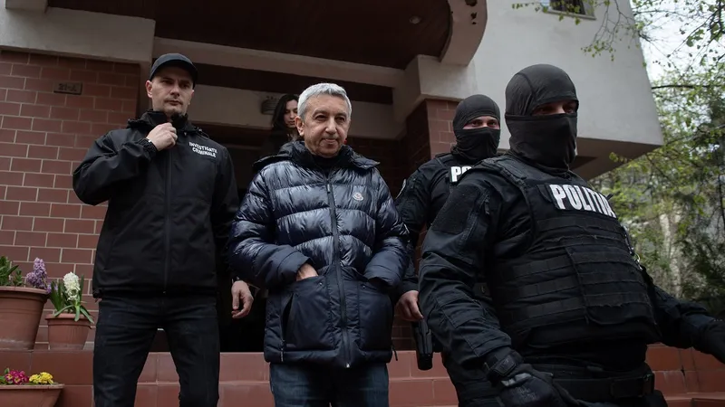Dan Diaconescu a fost săltat de mascați fiind bănuit că a avut relații contracost cu două gemene minore Foto: INQUAM Photos/Ilona Andrei