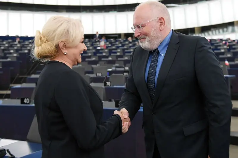 Dăncilă a fost agresivă în discurs, la Parlamentul European. Foto AFP