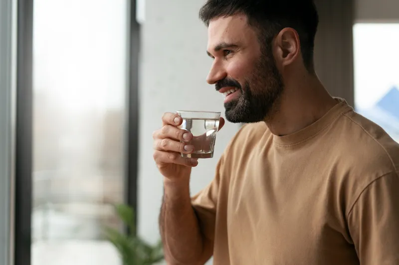 Bărbat care bea apă - Foto: Freepik (rol ilustrativ)