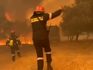 Incendii uriașe în Grecia și Turcia. Zeci de case și mașini și păduri, mistuite de flăcări - Foto: X/ epoxpyrosvestes - Captura foto