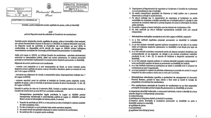 Sursa: Raportul Comisiei de drepturile omului din Senat