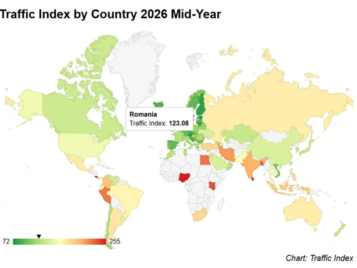 Numbeo Traffic Index 2026 - Foto: Numbeo